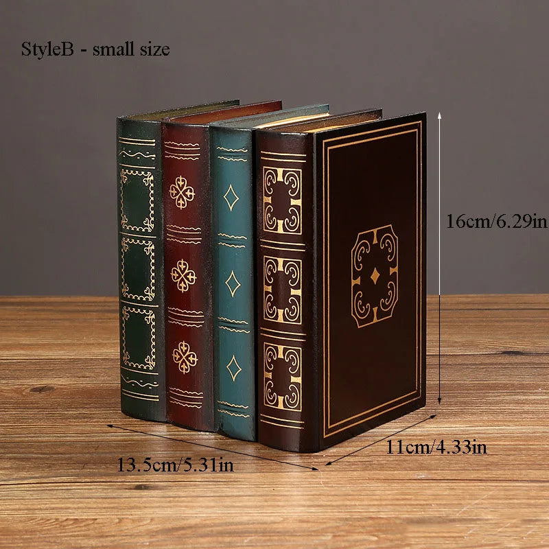 Boîte de rangement en forme de livre en bois de style rétro | Avec couvercle et conception empilable, apparence de livre - Essentiel de stockage de bureau