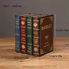Boîte de rangement en forme de livre en bois de style rétro | Avec couvercle et conception empilable, apparence de livre - Essentiel de stockage de bureau