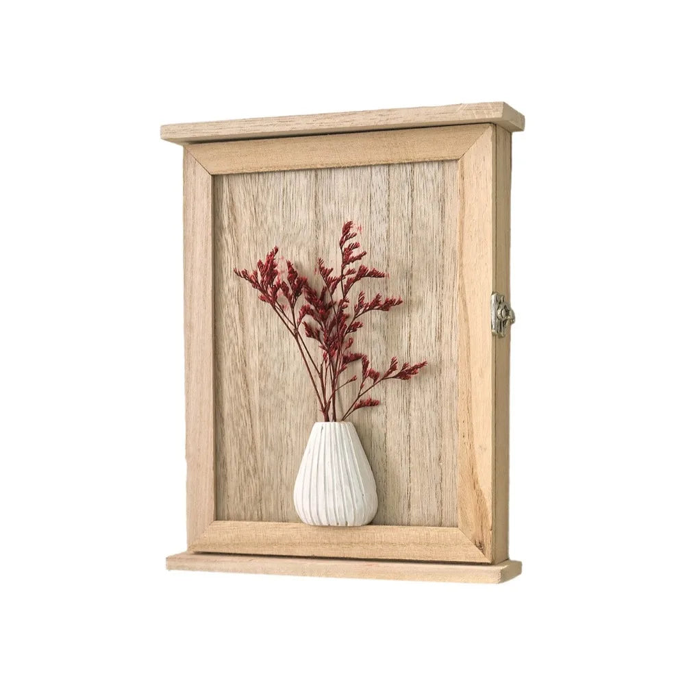 Boîte de rangement murale en bois pour clés, style rustique vintage, pour entrée, armoire décorative carrée, porte-clés, rangement pour poupées
