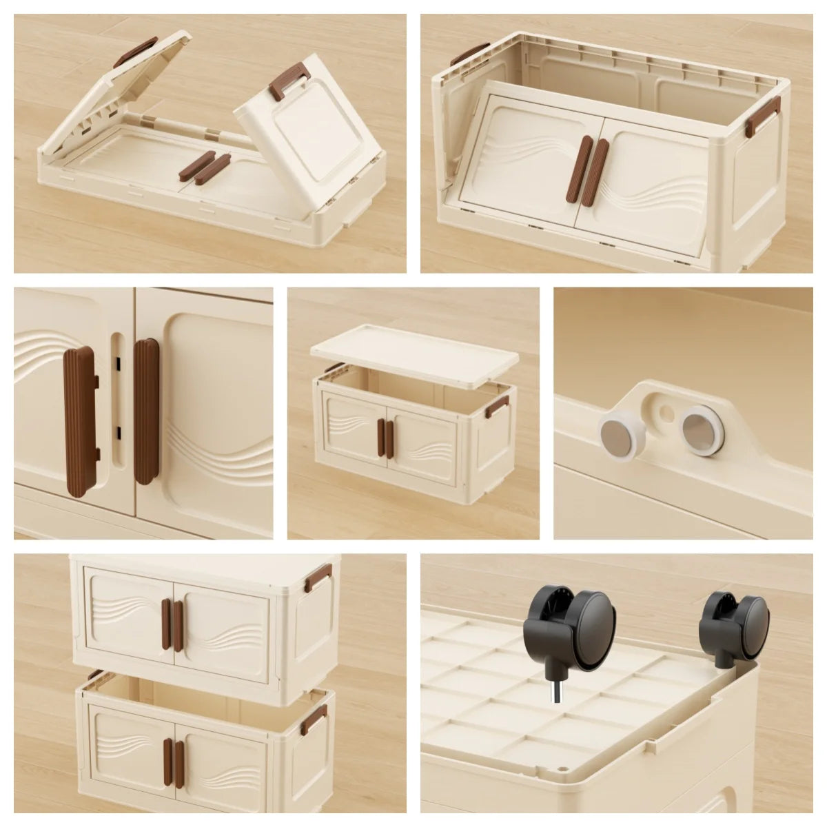 Boîte de rangement pliable avec porte transparente, spacieuse, durable, facile à assembler, idéale pour organiser les vêtements, le nettoyage, les jouets