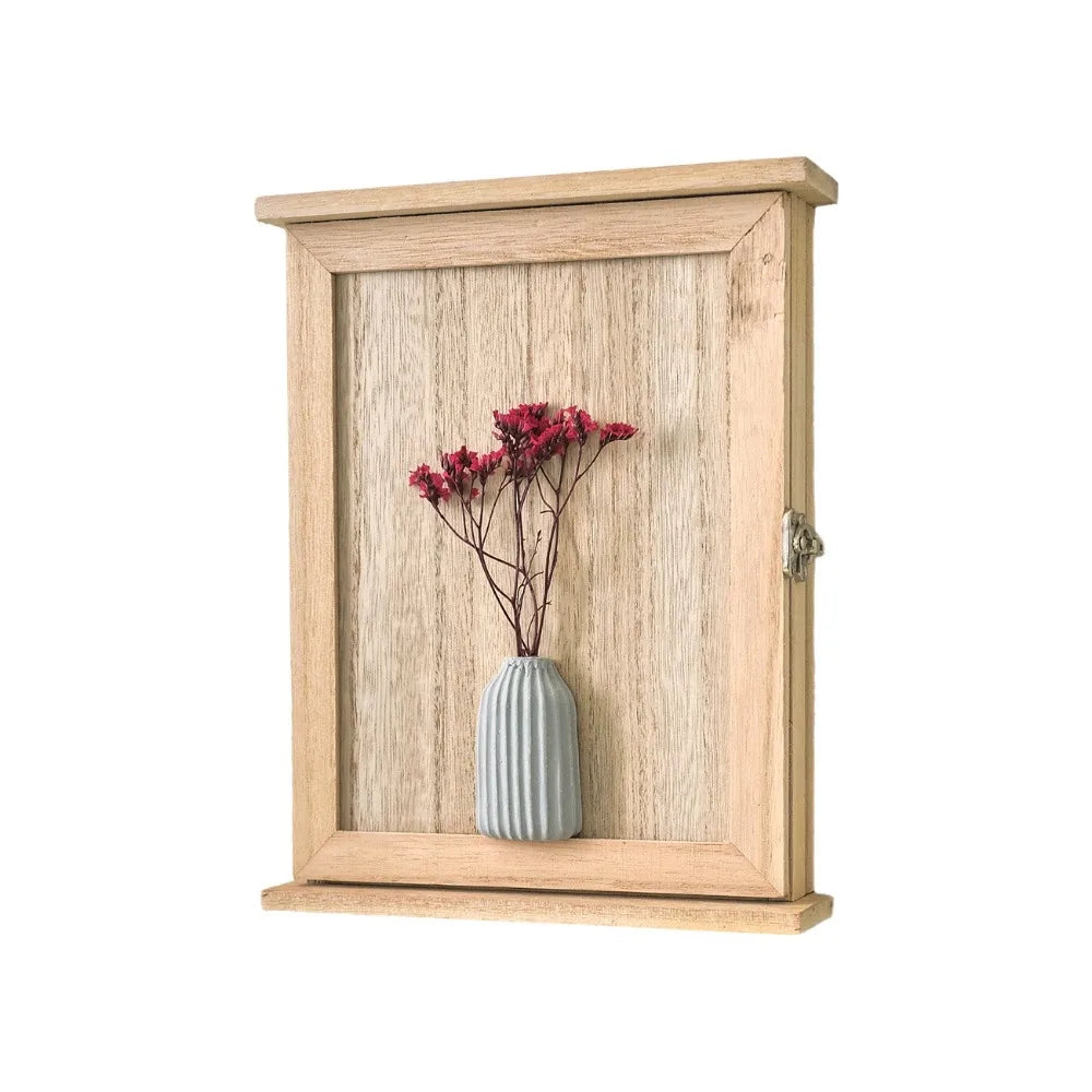 Boîte de rangement murale en bois pour clés, style rustique vintage, pour entrée, armoire décorative carrée, porte-clés, rangement pour poupées