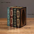 Boîte de rangement en forme de livre en bois de style rétro | Avec couvercle et conception empilable, apparence de livre - Essentiel de stockage de bureau