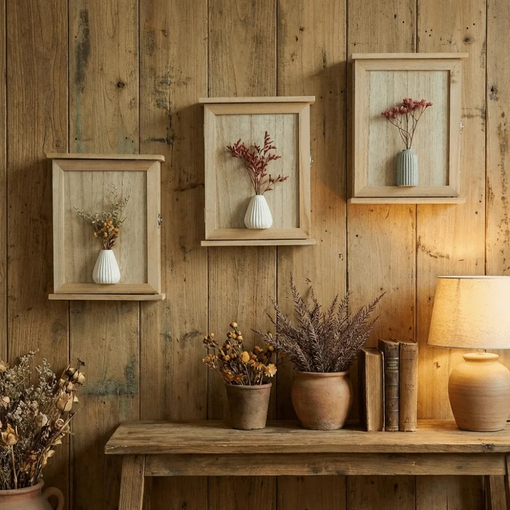 Boîte de rangement murale en bois pour clés, style rustique vintage, pour entrée, armoire décorative carrée, porte-clés, rangement pour poupées