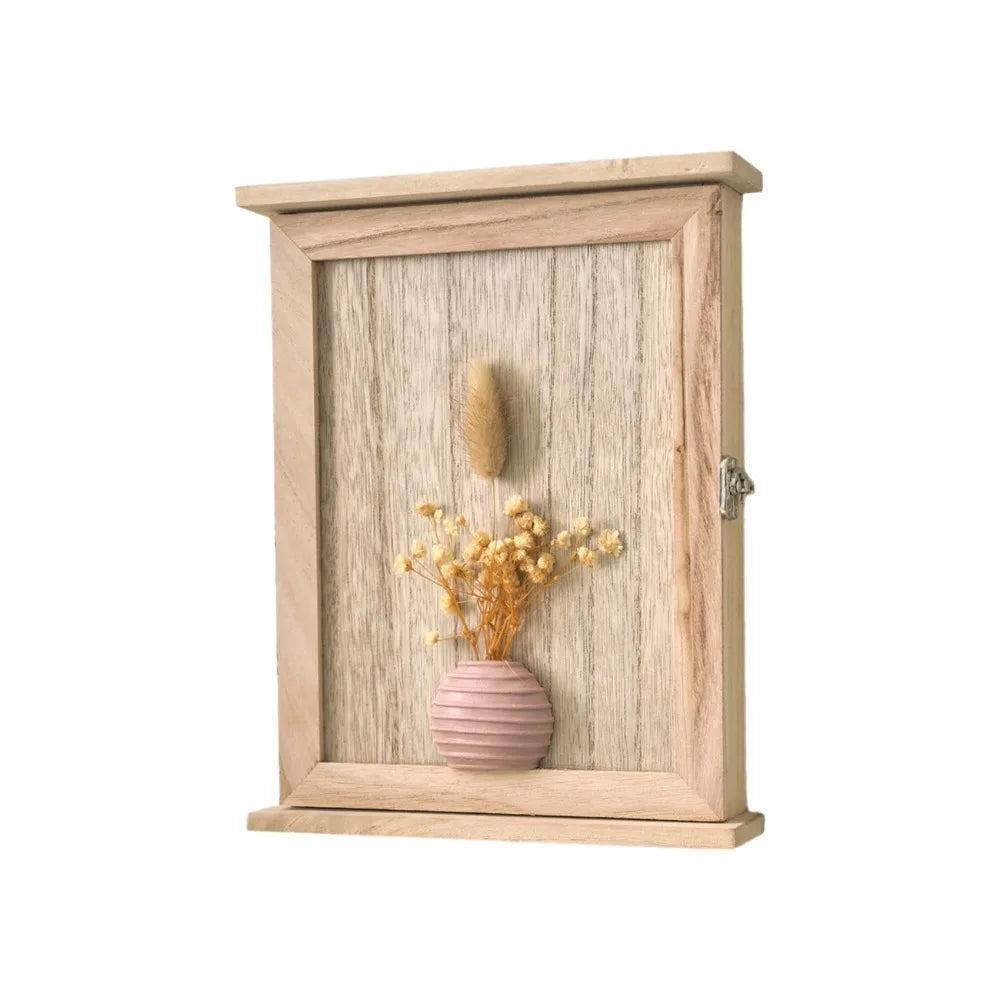 Boîte de rangement murale en bois pour clés, style rustique vintage, pour entrée, armoire décorative carrée, porte-clés, rangement pour poupées
